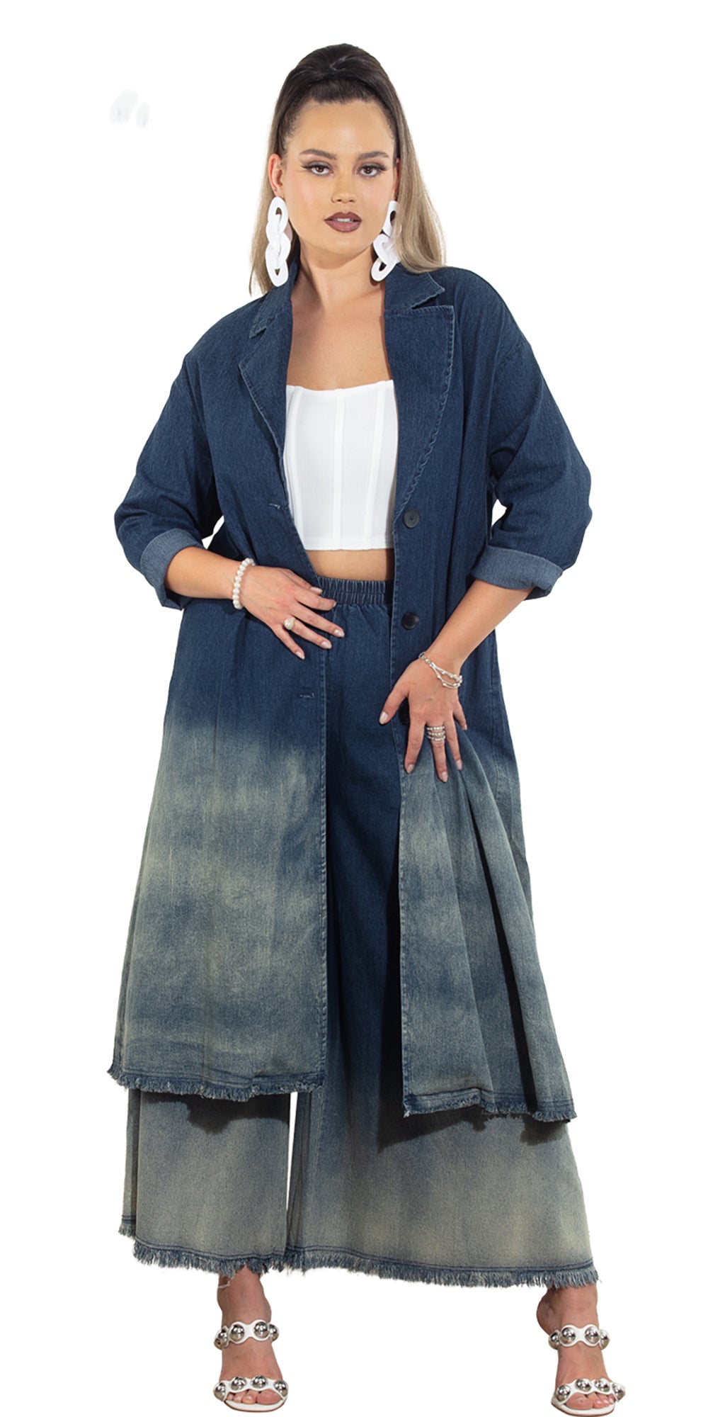 Luxe Moda LM487 - Dark Blue - 2 pc Jacket and Pant Set