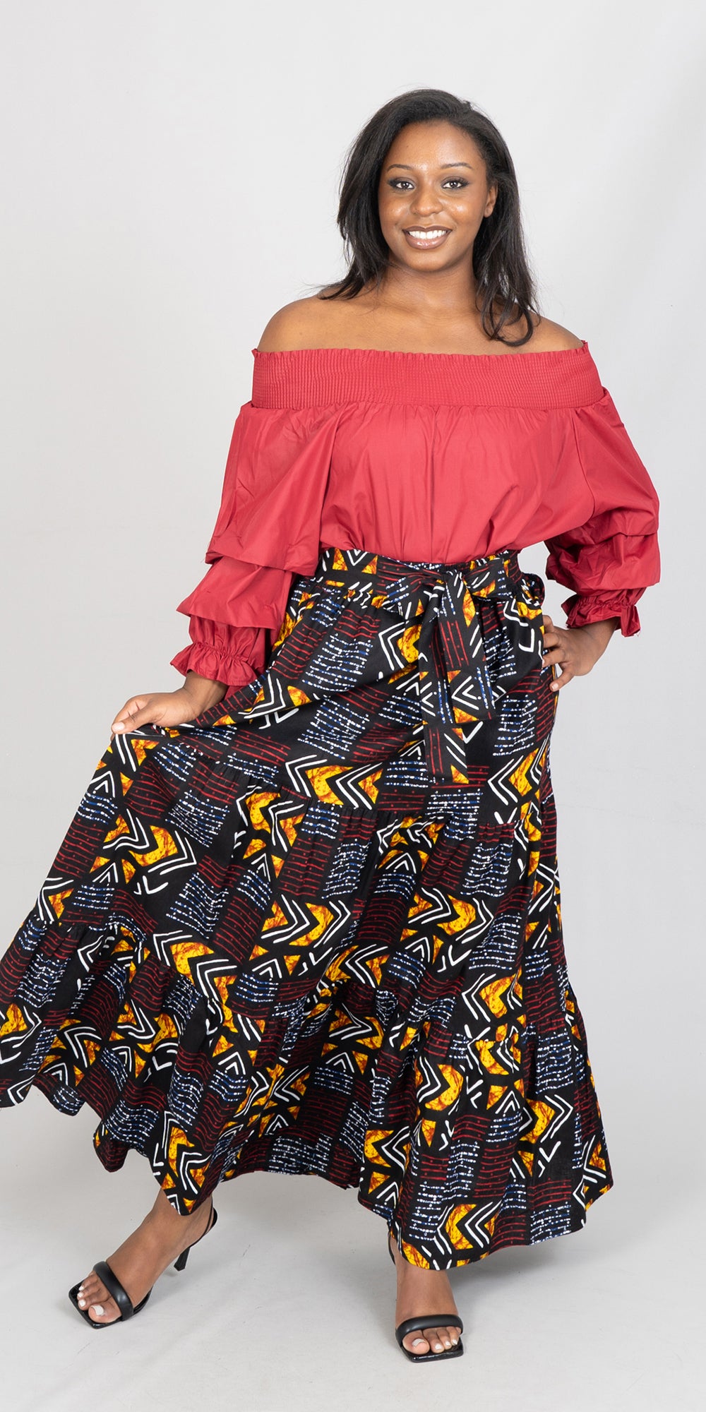 KaraChic 7778-601 - African Print Maxi Skirt