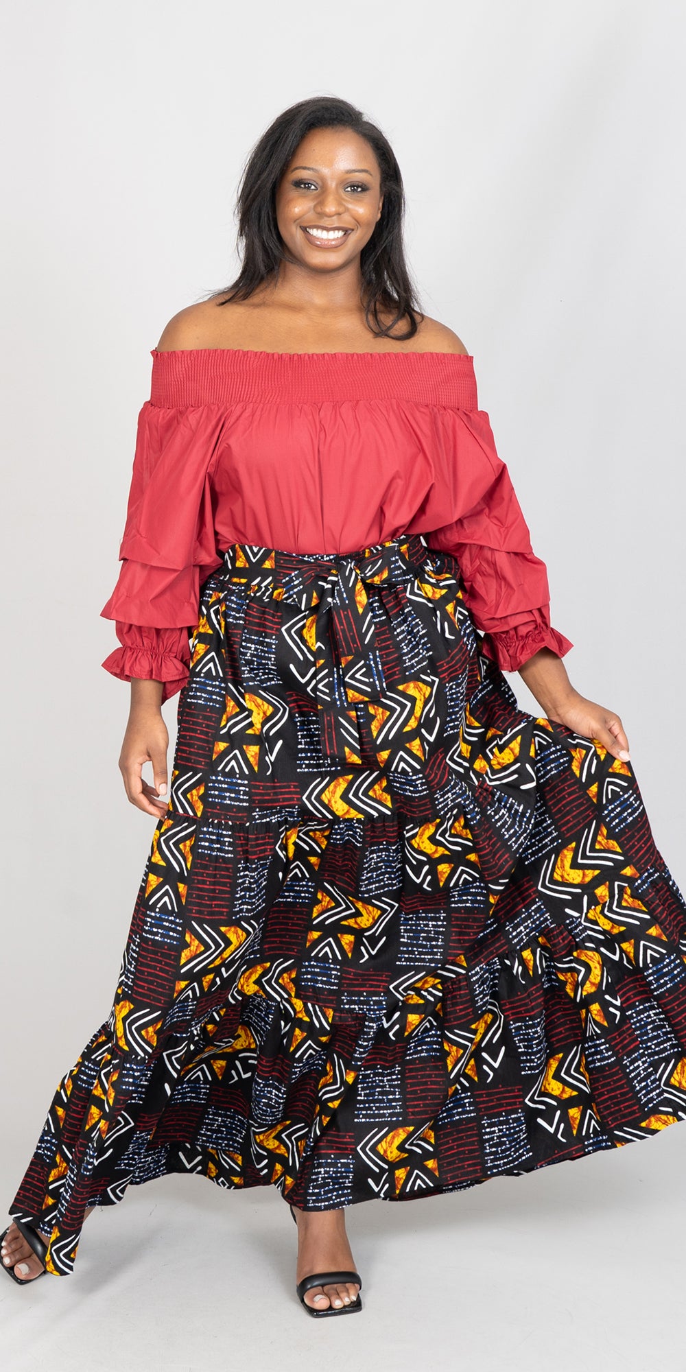 KaraChic 7778-601 - African Print Maxi Skirt