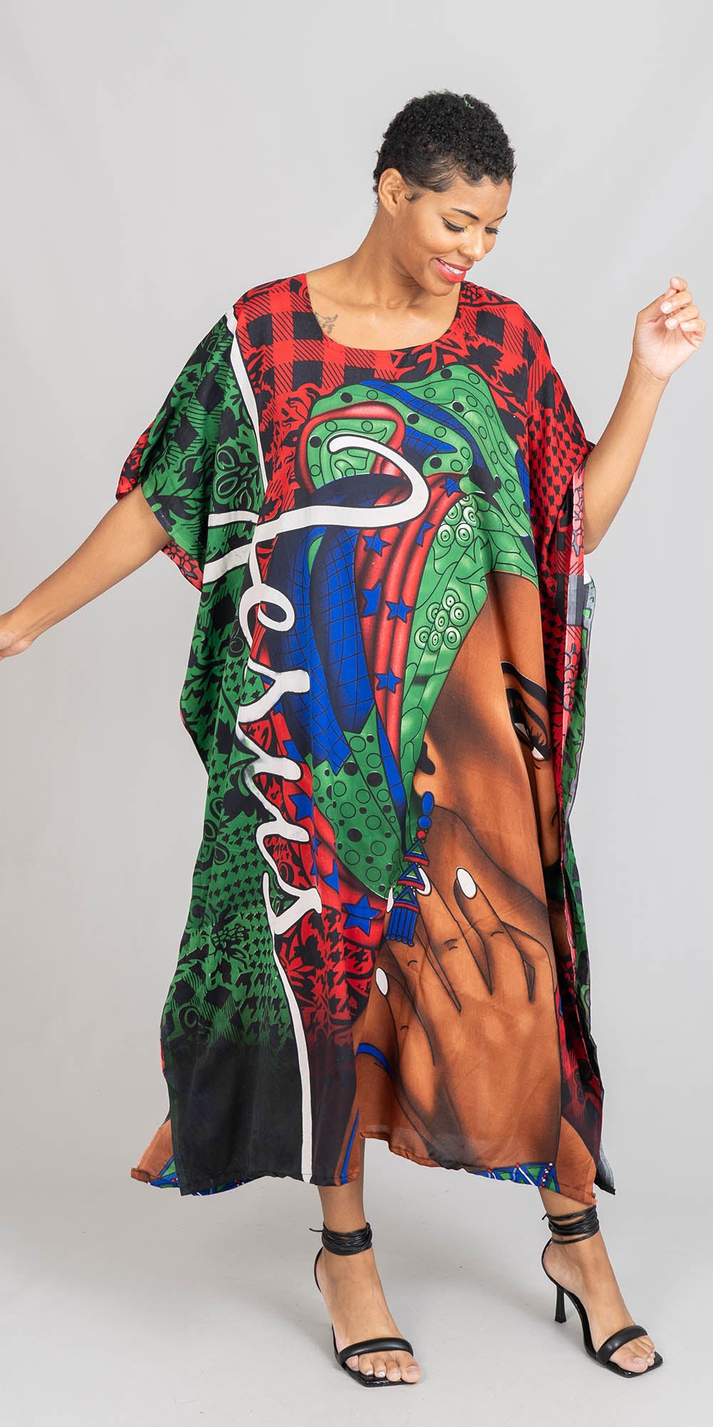 NF PNA1454B Long Print Kaftan