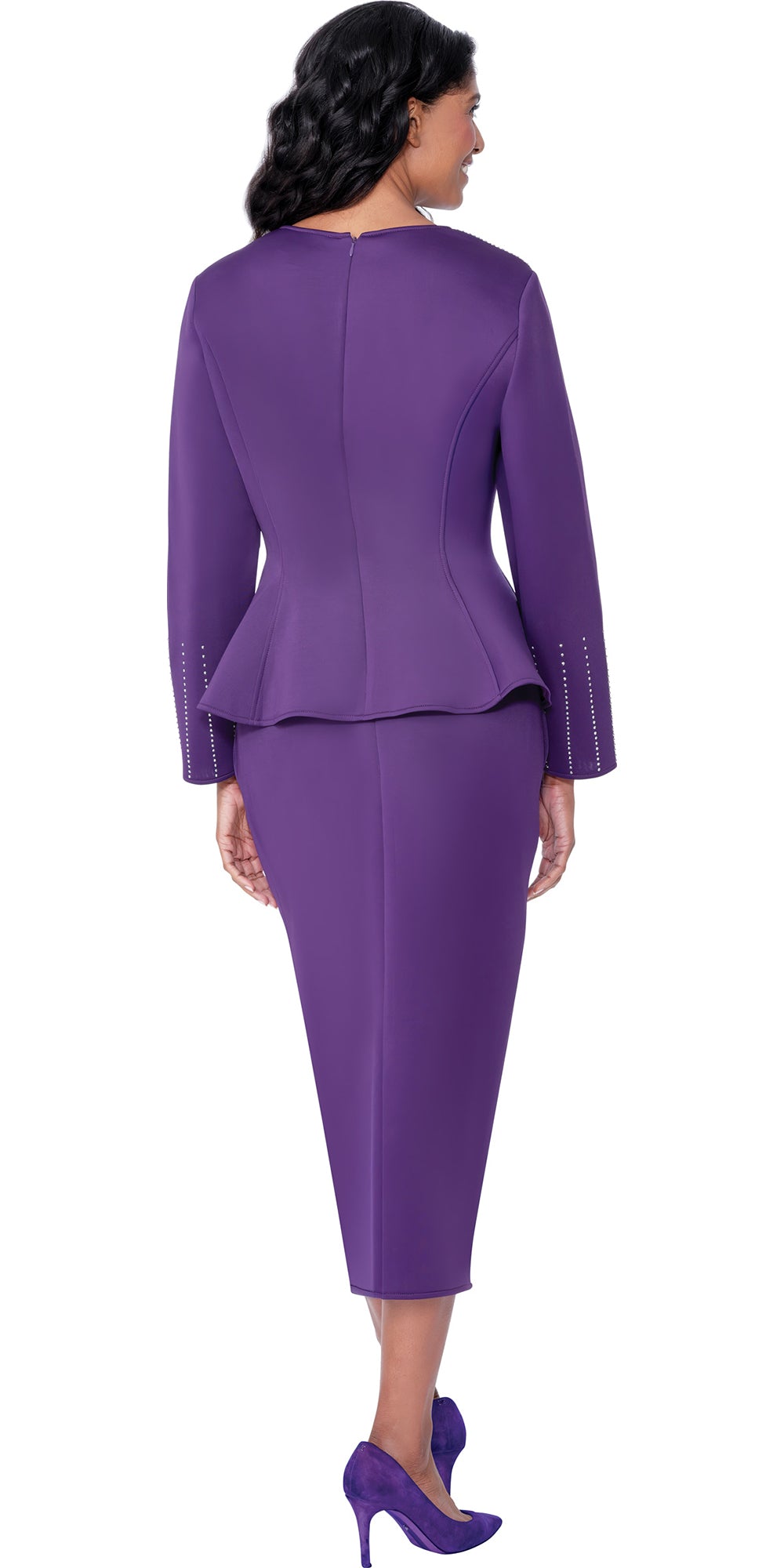 Stellar Looks 600632 - Purple - Crystal Embellished Skirt Set