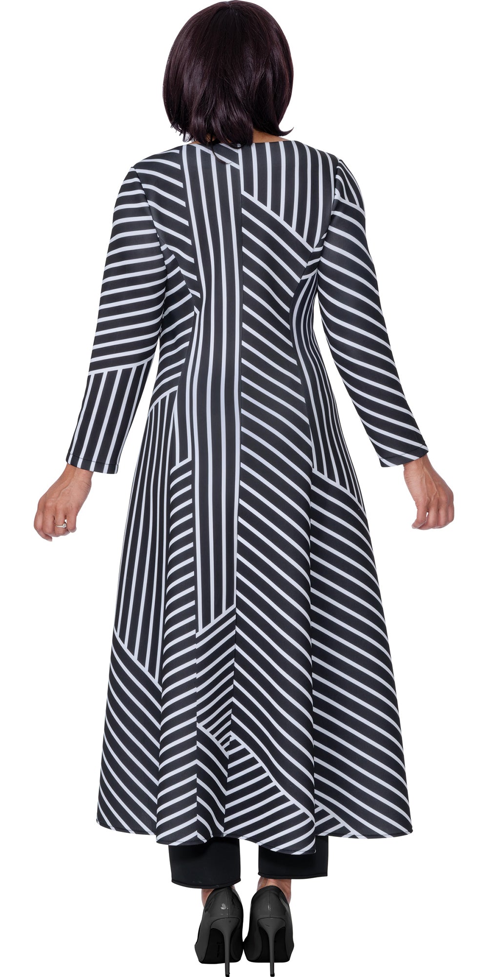 Stellar Looks 600812 - Black White - Stripe Pant Set