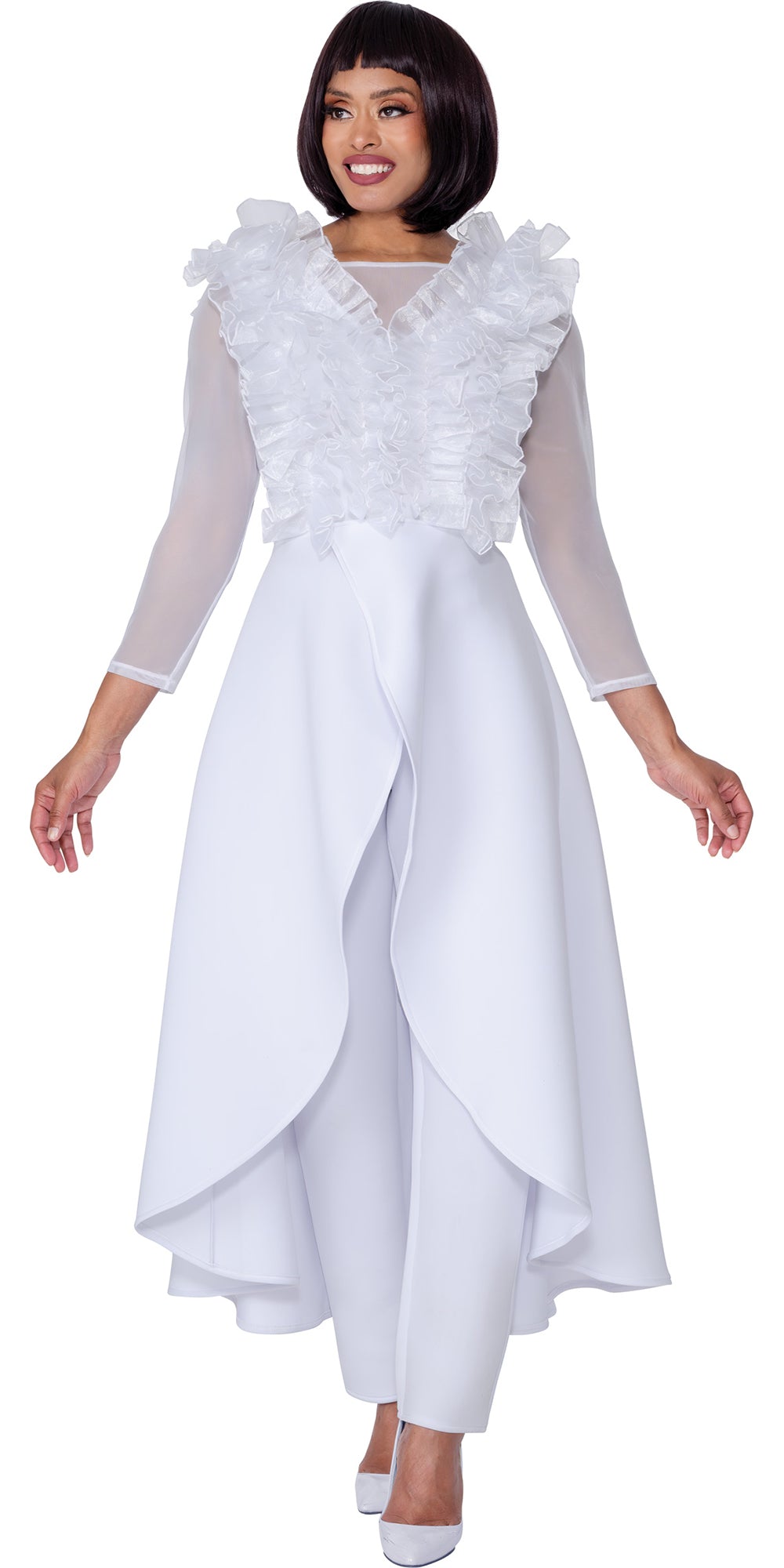 Stellar Looks 600822 - White - Organza Pant Set