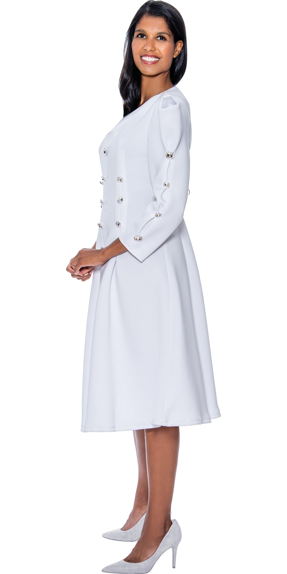 Stellar Looks SL1251 - White - Flared Skirt Dress