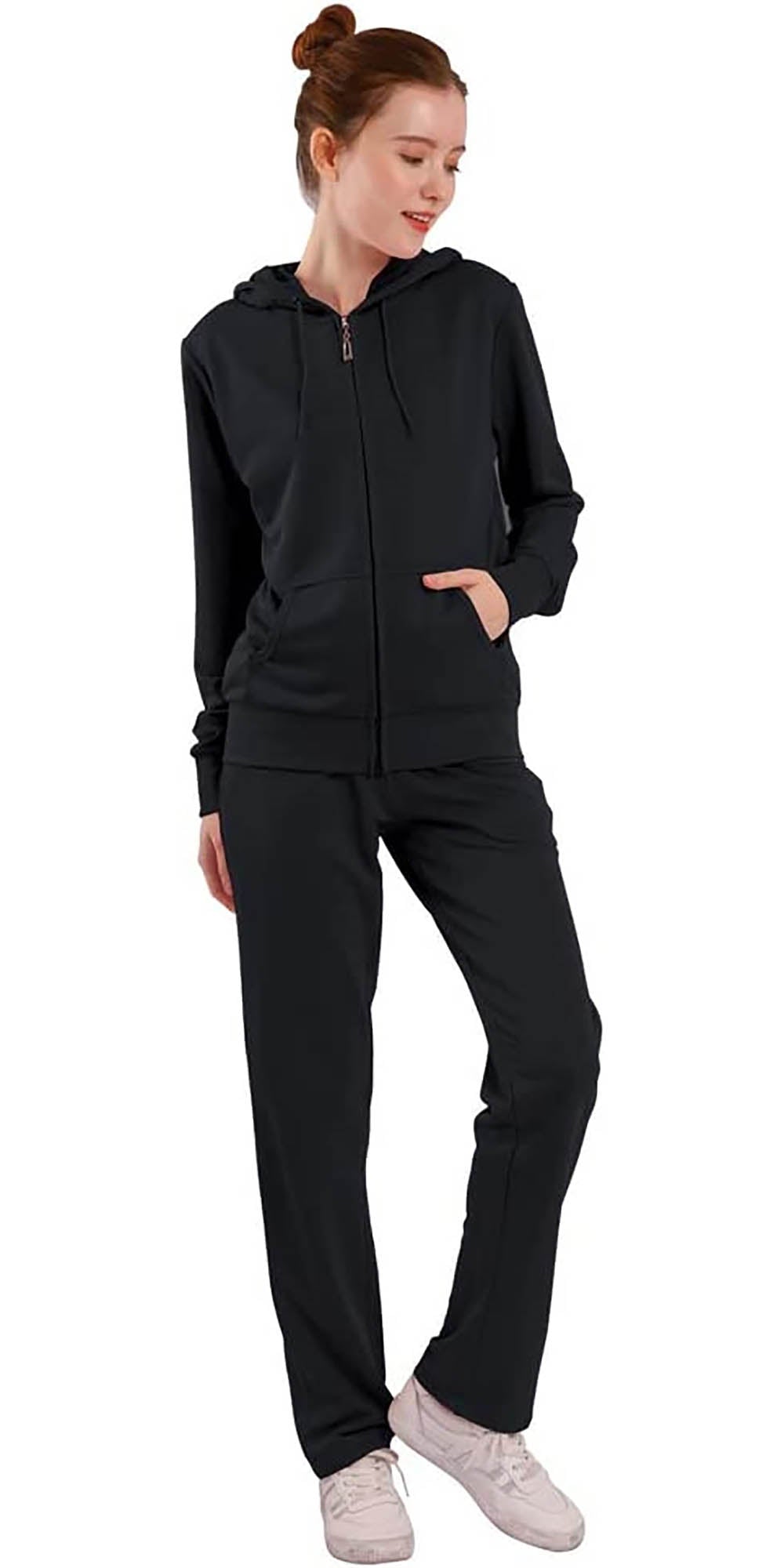 Tracksuit LJS300 - Black - Hooded 2pc Jog Set