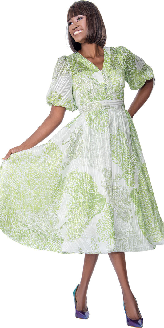 Terramina 7152 - Green - Print Dress