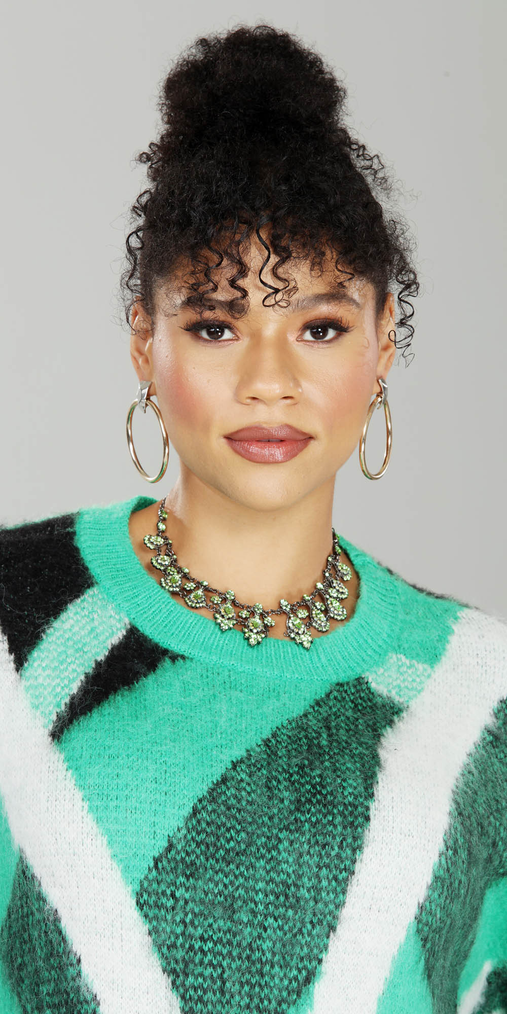 Luxe Moda - LM224 - Green - Knit Print Dress