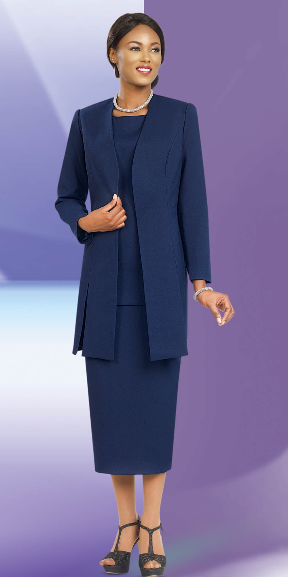 Womens navy outlet skirt suit