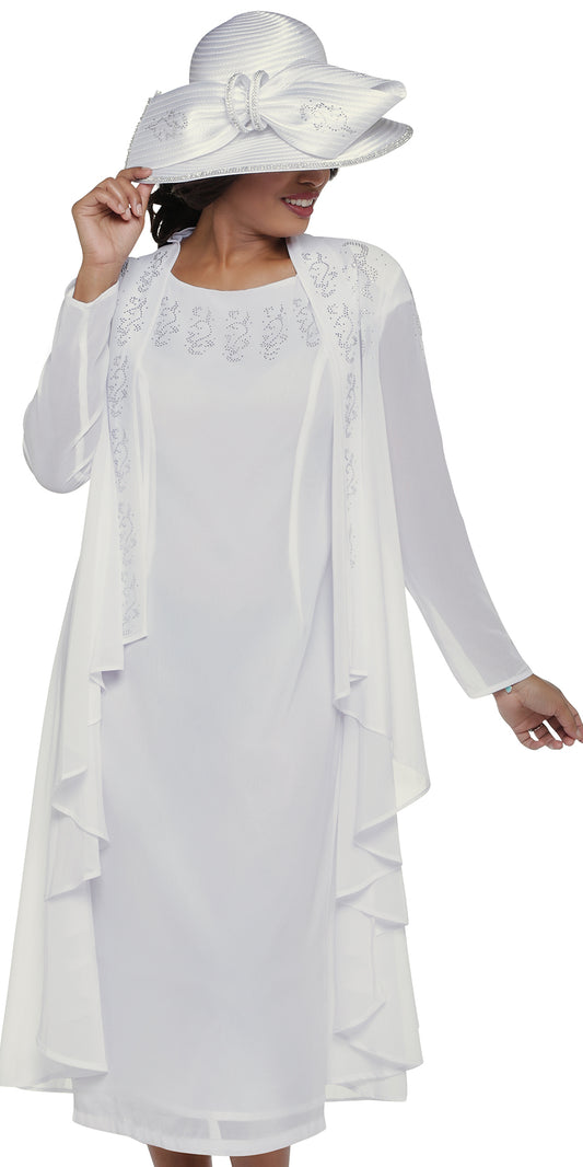 DCC - DCC3732 - White - Dress and Sheer Long Jacket