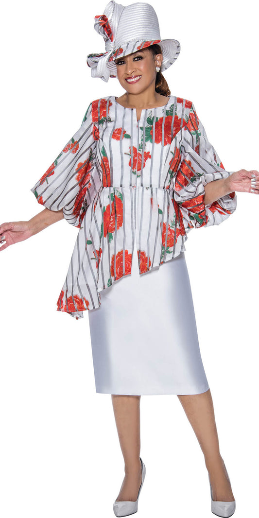 DCC - DCC4422 - Floral Stripe Patterned Skirt Set