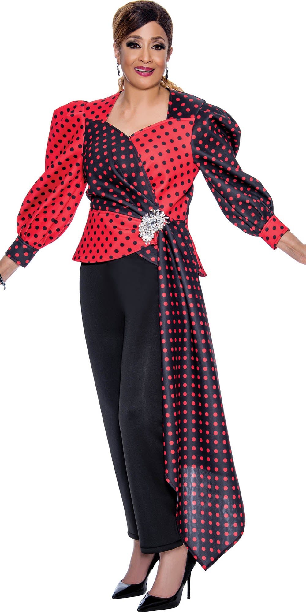 DCC - DCC4442 - Black/Red Pant Set with Cascade Top