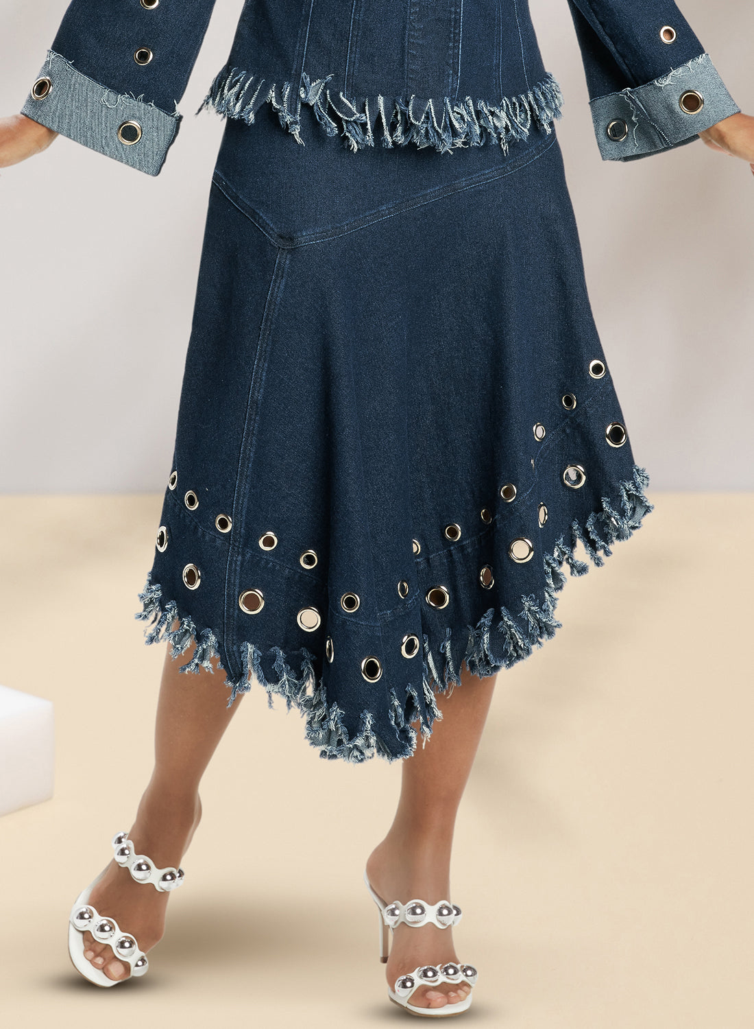 DV Jeans - 8472S - High Quality Washed Stretch Denim Skirt