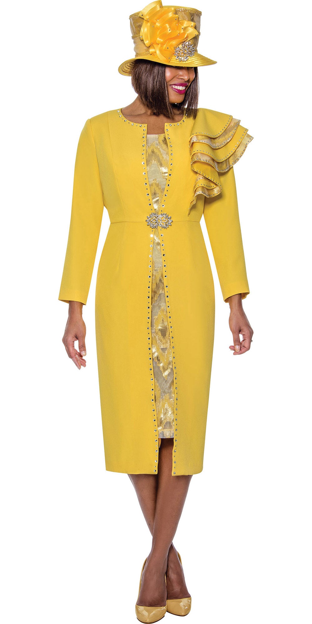 Divine Queen - DQ2032 - 2PC Layered Shoulder Cascade Jacket and Dress