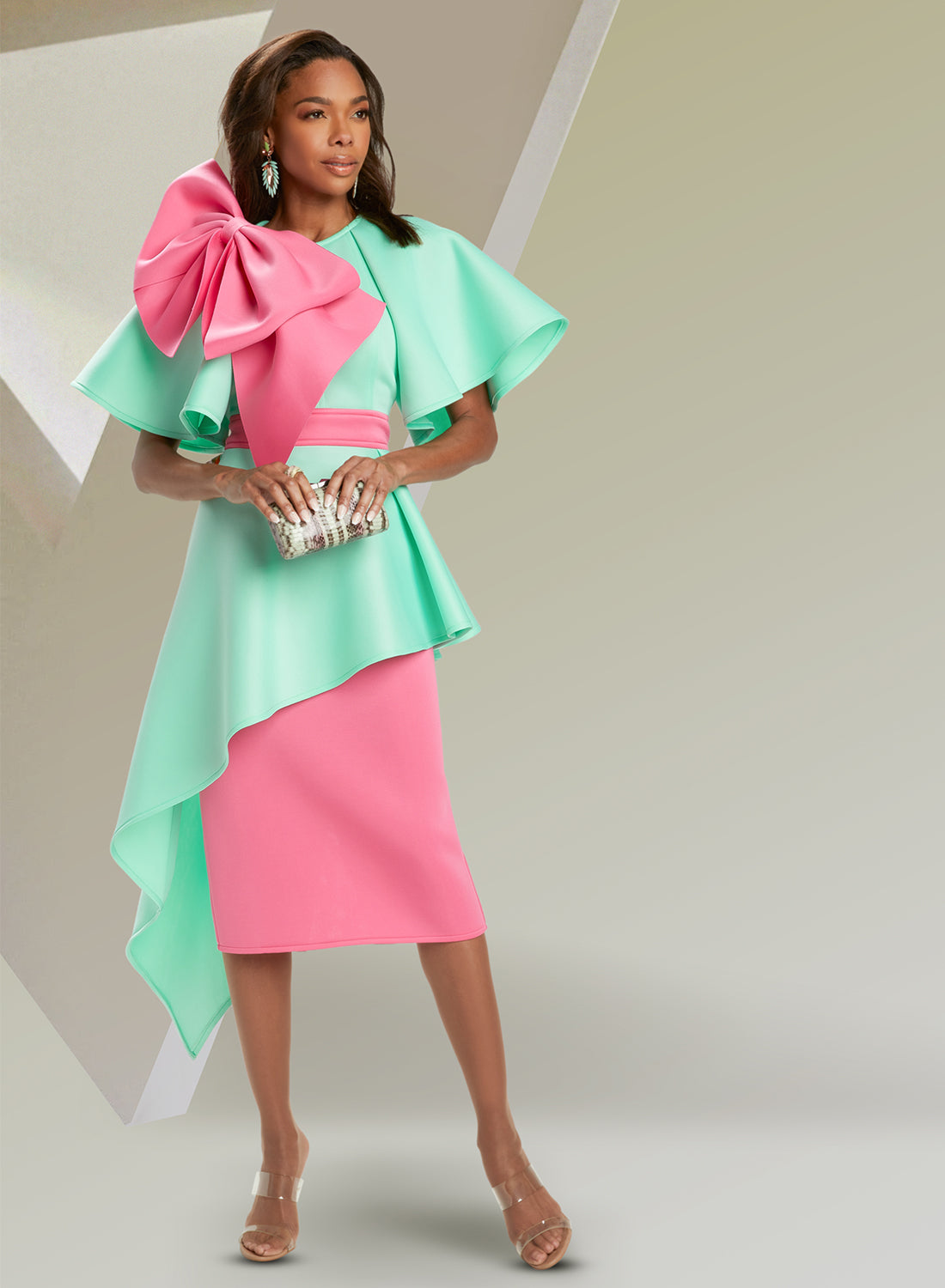 Donna Vinci 11996 - 2 PC High Quality Stretch Scuba Skirt Suit
