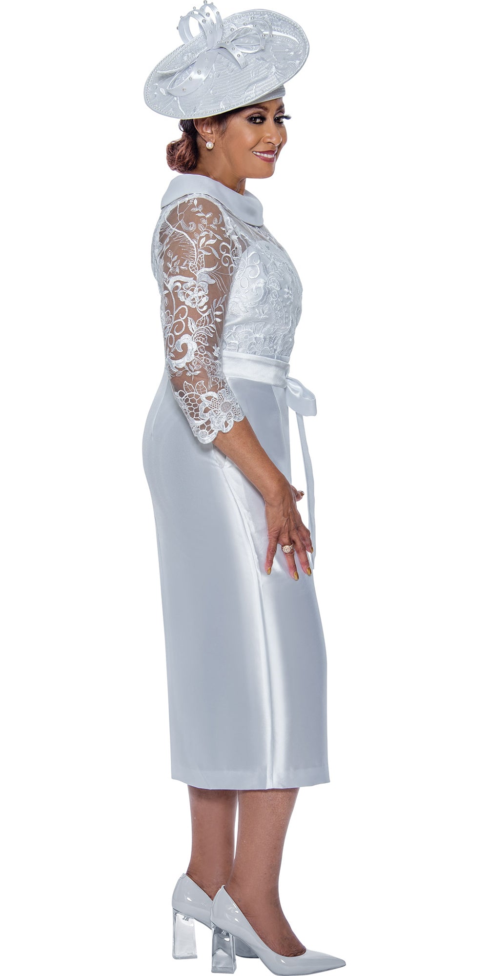Dorinda Clark Cole - DCC4871 - Lace Sleeve Dress With Sash Belt
