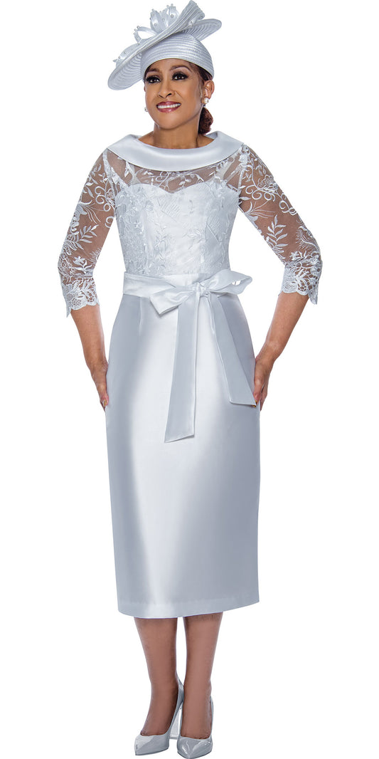 Dorinda Clark Cole - DCC4871 - Lace Sleeve Dress With Sash Belt