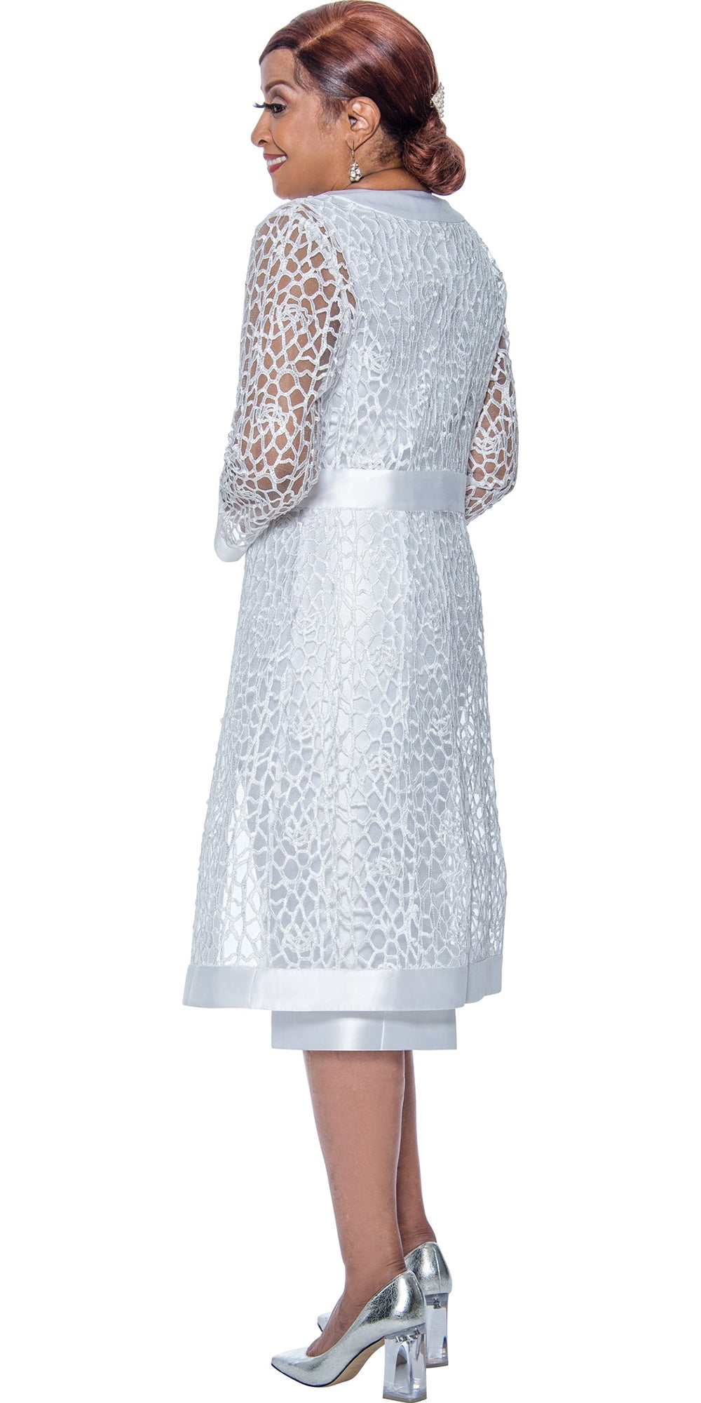 Dorinda Clark Cole - DCC4892 - White Lace 2pc Jacket Dress