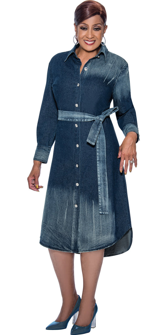 Dorinda Clark Cole - DCC4981 - Belted Denim Dress