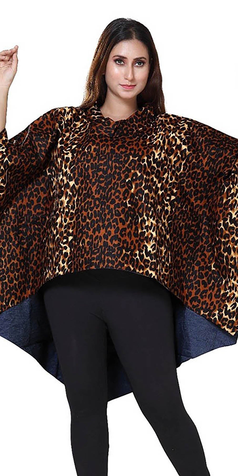 KaraChic 7653 - Hi-Lo Print Pancho Top