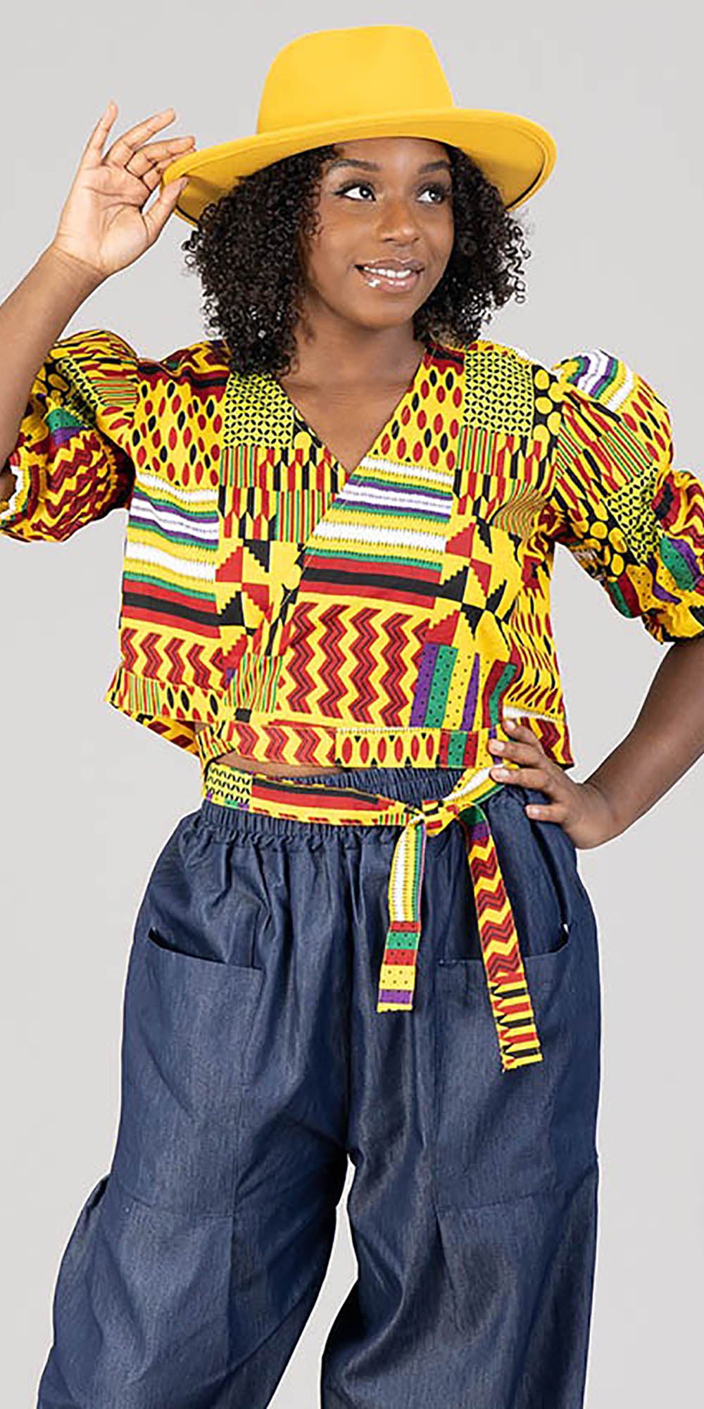 KaraChic 7670 557 - African Print Wrap Top