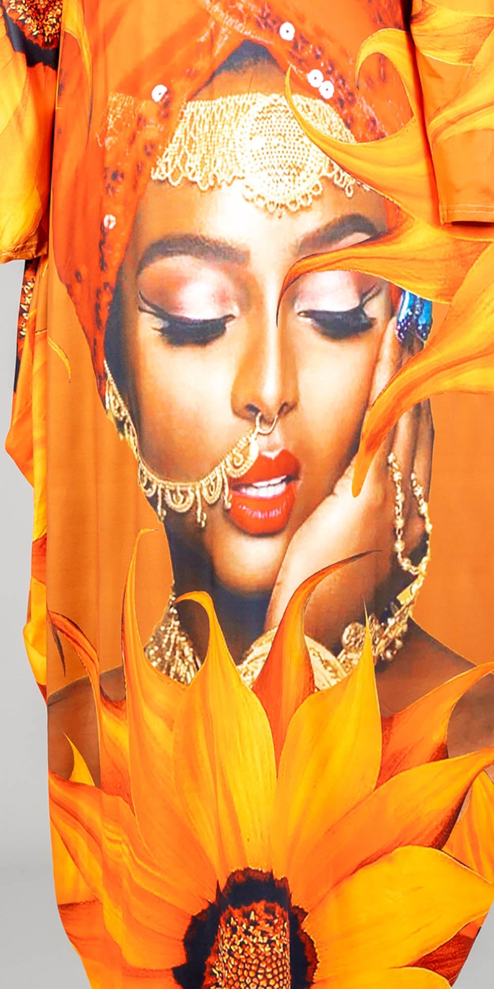 KaraChic CHH21042 - Red Multi - Long Sleeve Knit Graphic Print Maxi Dress