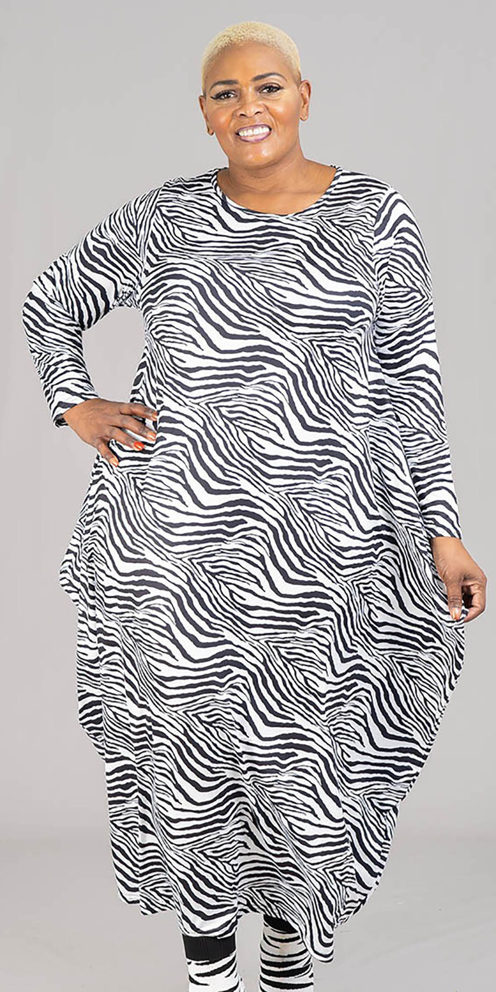 KaraChic CHH21057 - Zebra Print Maxi Dress