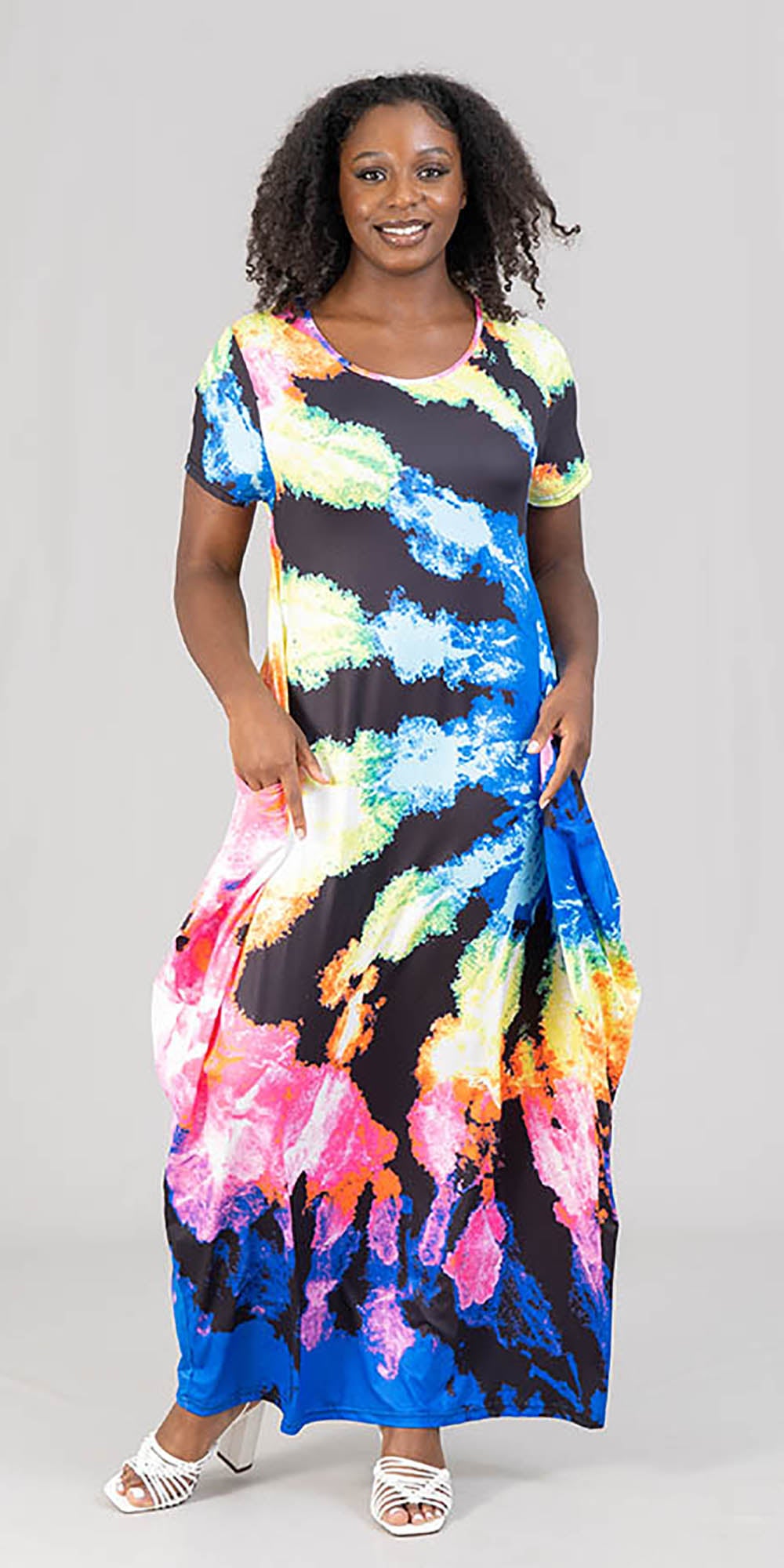 KaraChic CHH22035 - Short Sleeve Knit Maxi Dress