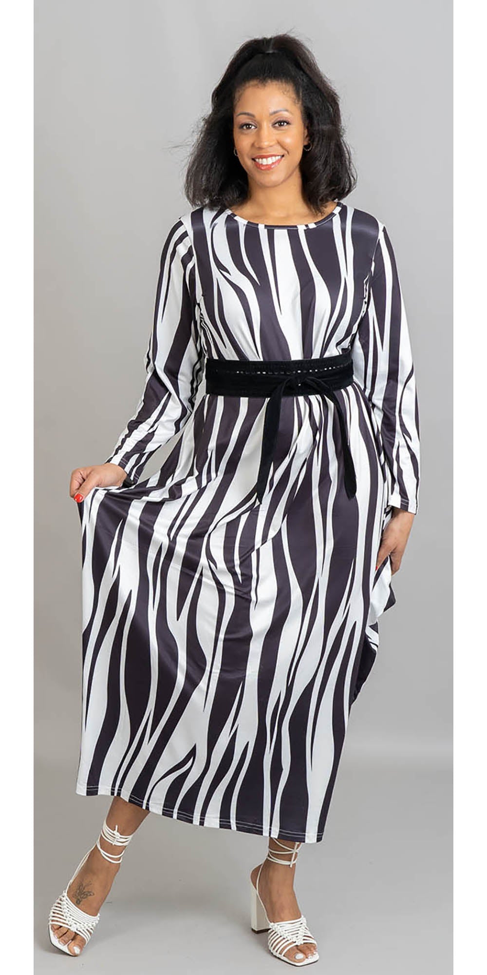 KaraChic - CHH22137 - Print Knit Maxi Dress