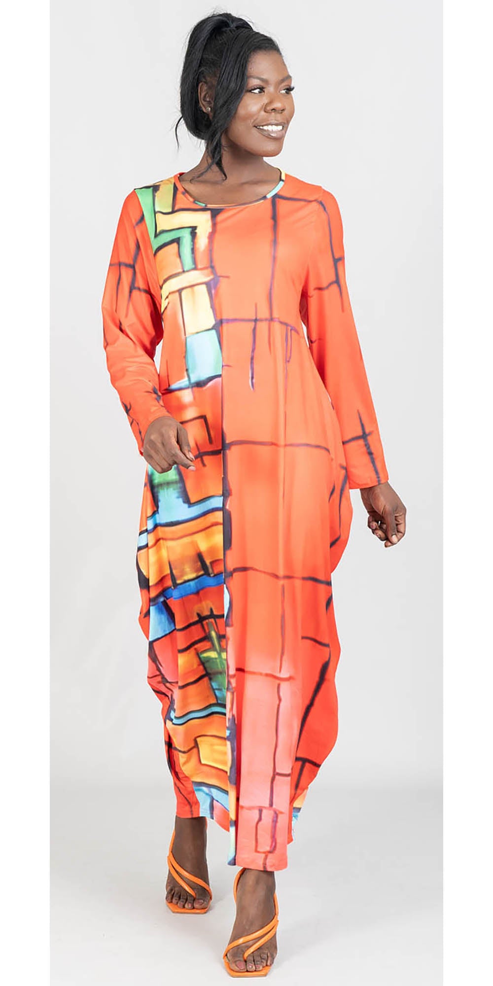 KaraChic - CHH22150 - Print Knit Maxi Dress