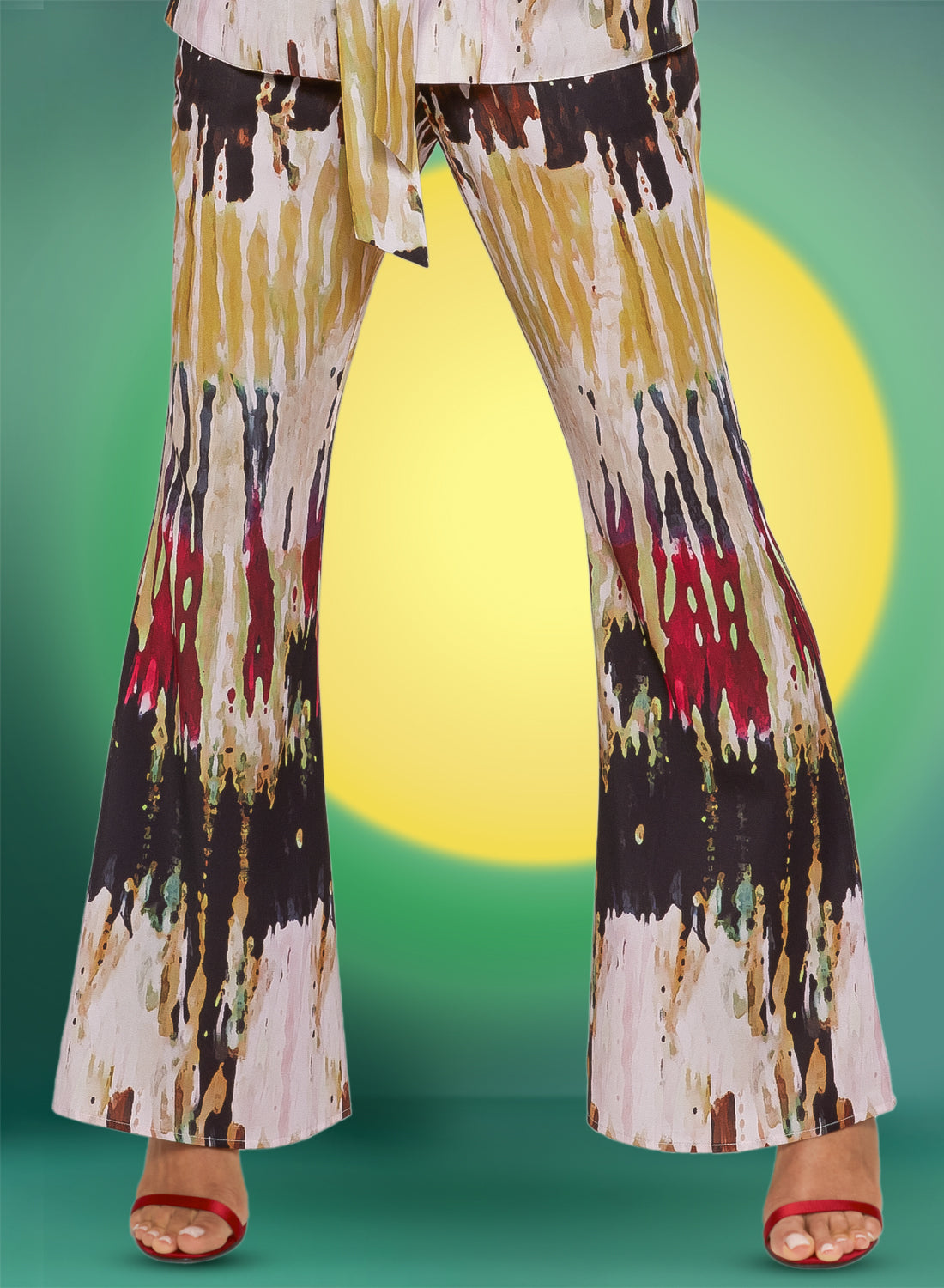 Love The Queen 17463-P - Print Pant With Stretch Novelty Fabric