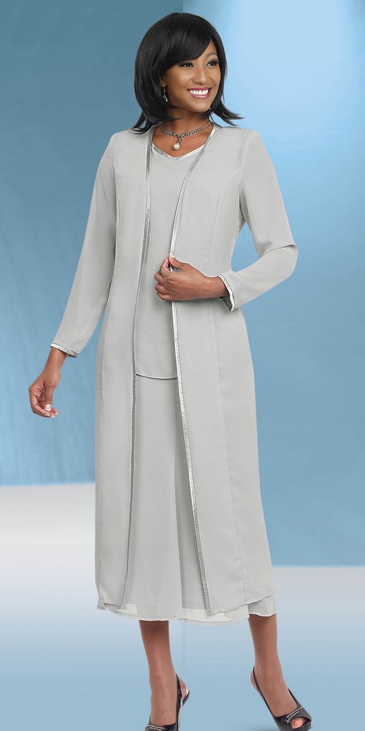 Misty Lane 13061-Silver - Three Piece Church Suit For Women