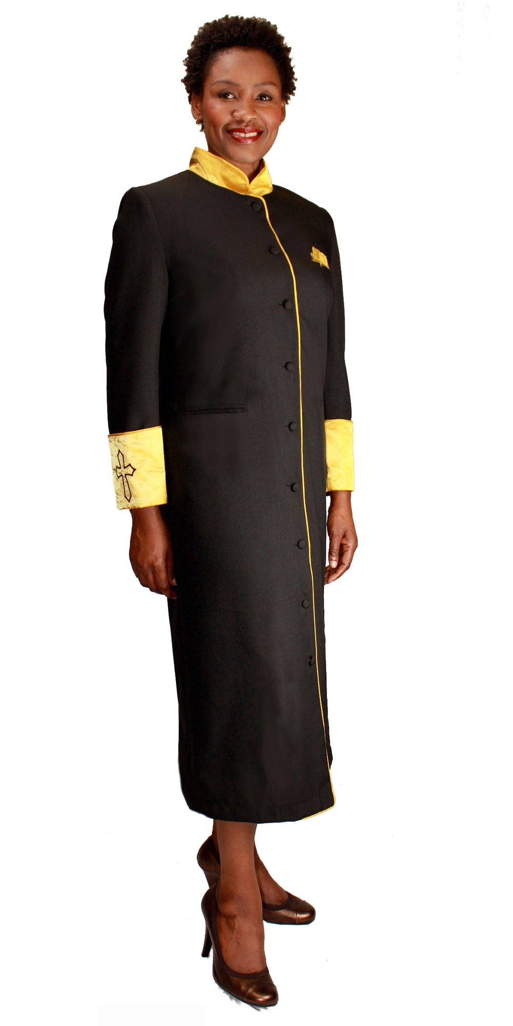 Regal Robes RR-9001 Black Gold Church Robe