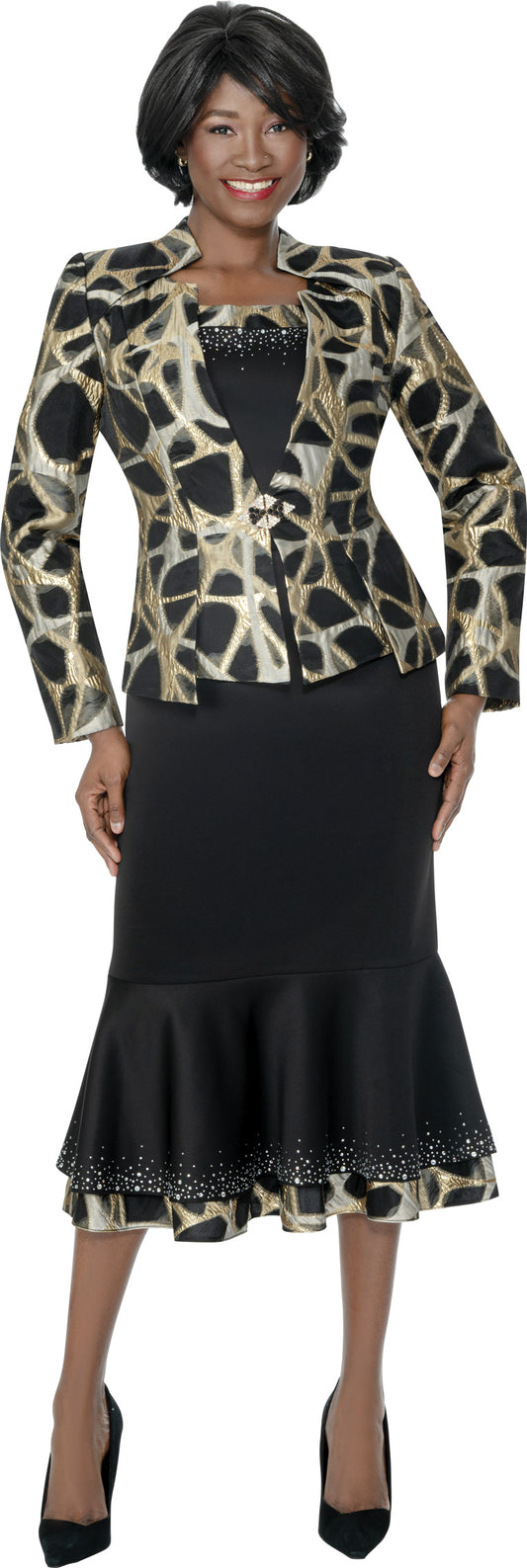 Susanna 3048 - Gold - 3 pc Skirt Set