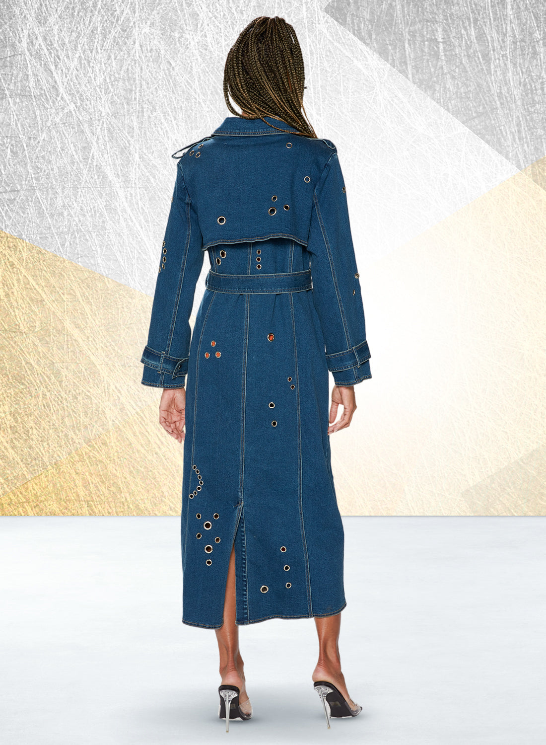 DV Jeans 8491 - Blue - Denim Grommet Coat Dress