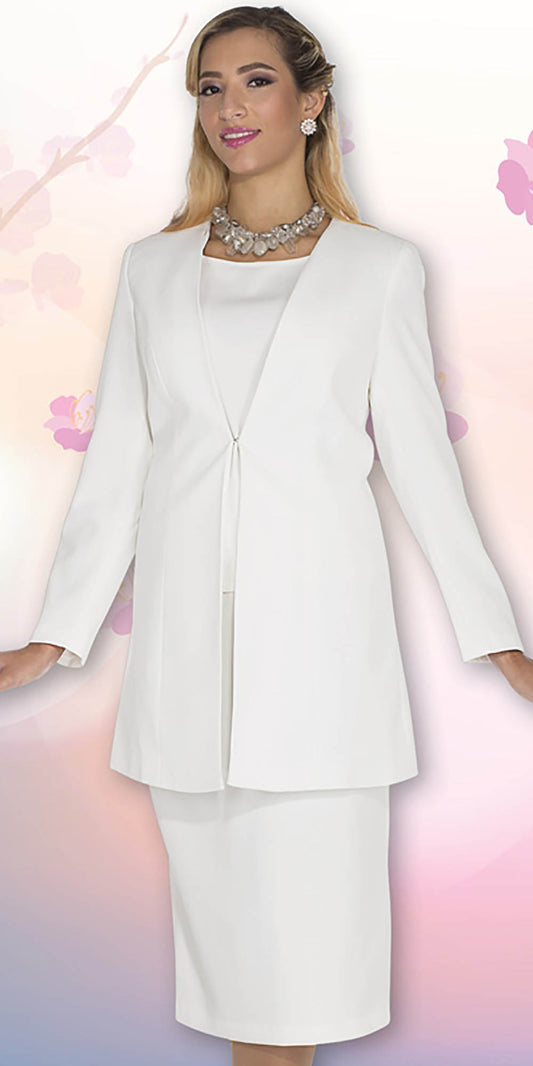 Aussie Austine - 11812 - Off White - 3pc Skirt Suit