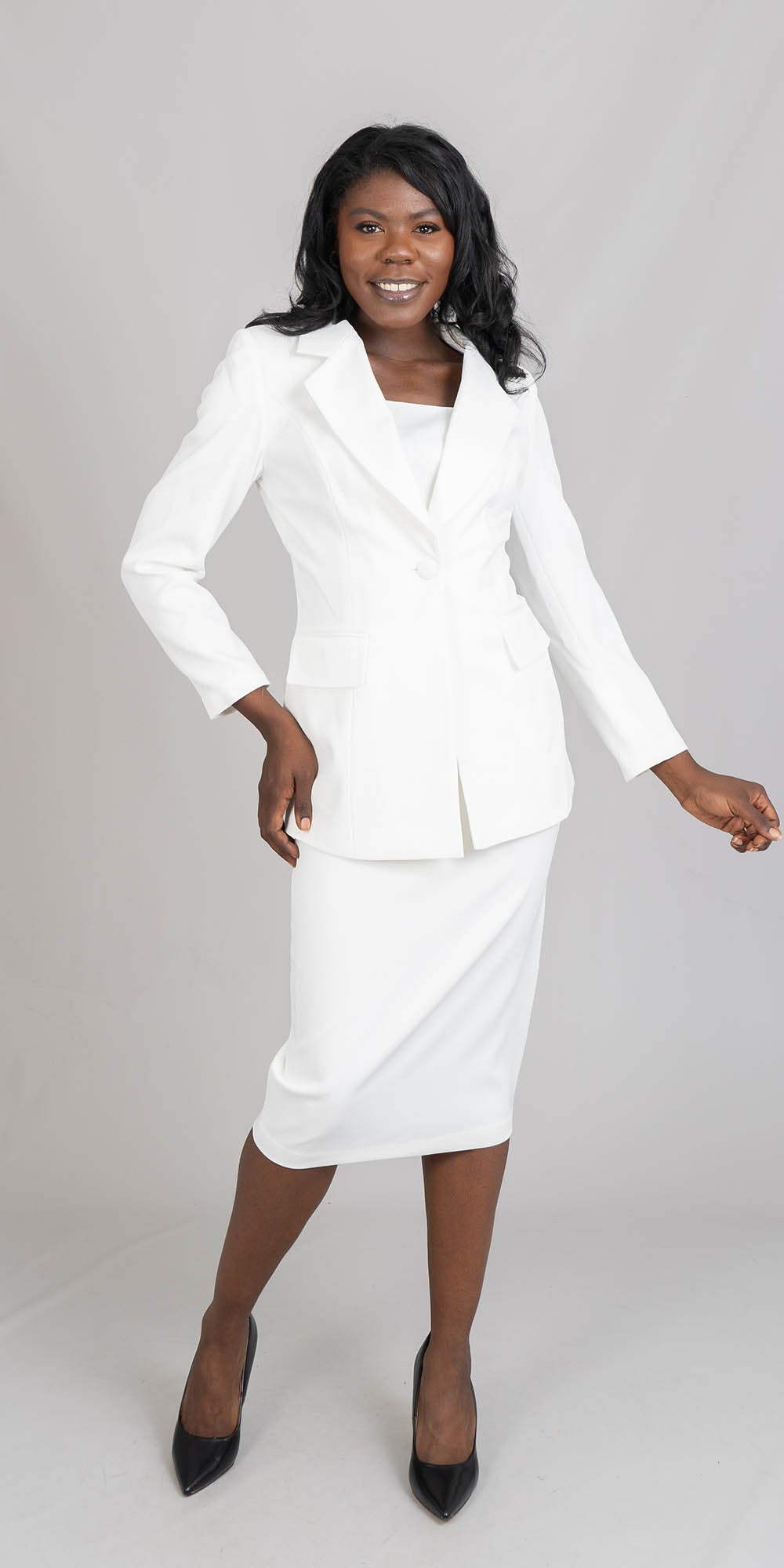 Aussie Austine - 12441 - White - 2pc Skirt Suit
