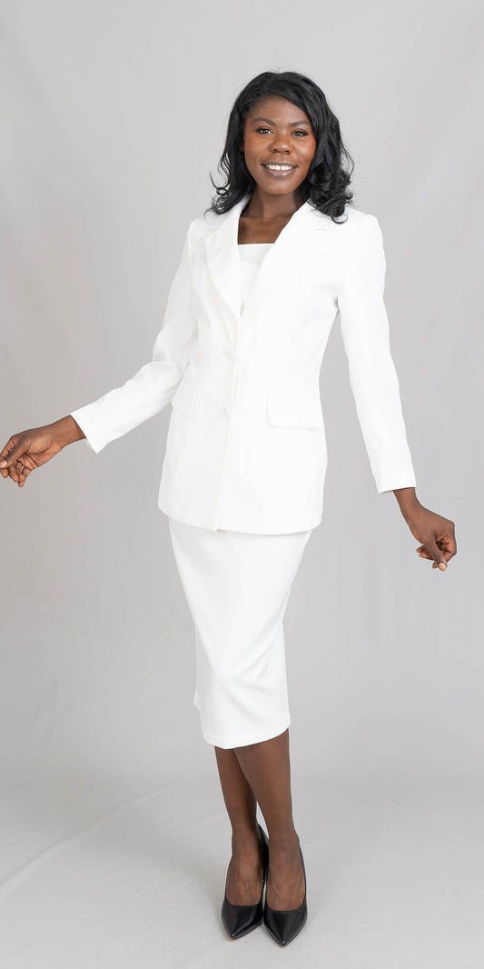Aussie Austine - 12442 - Off White - 2pc Skirt Suit