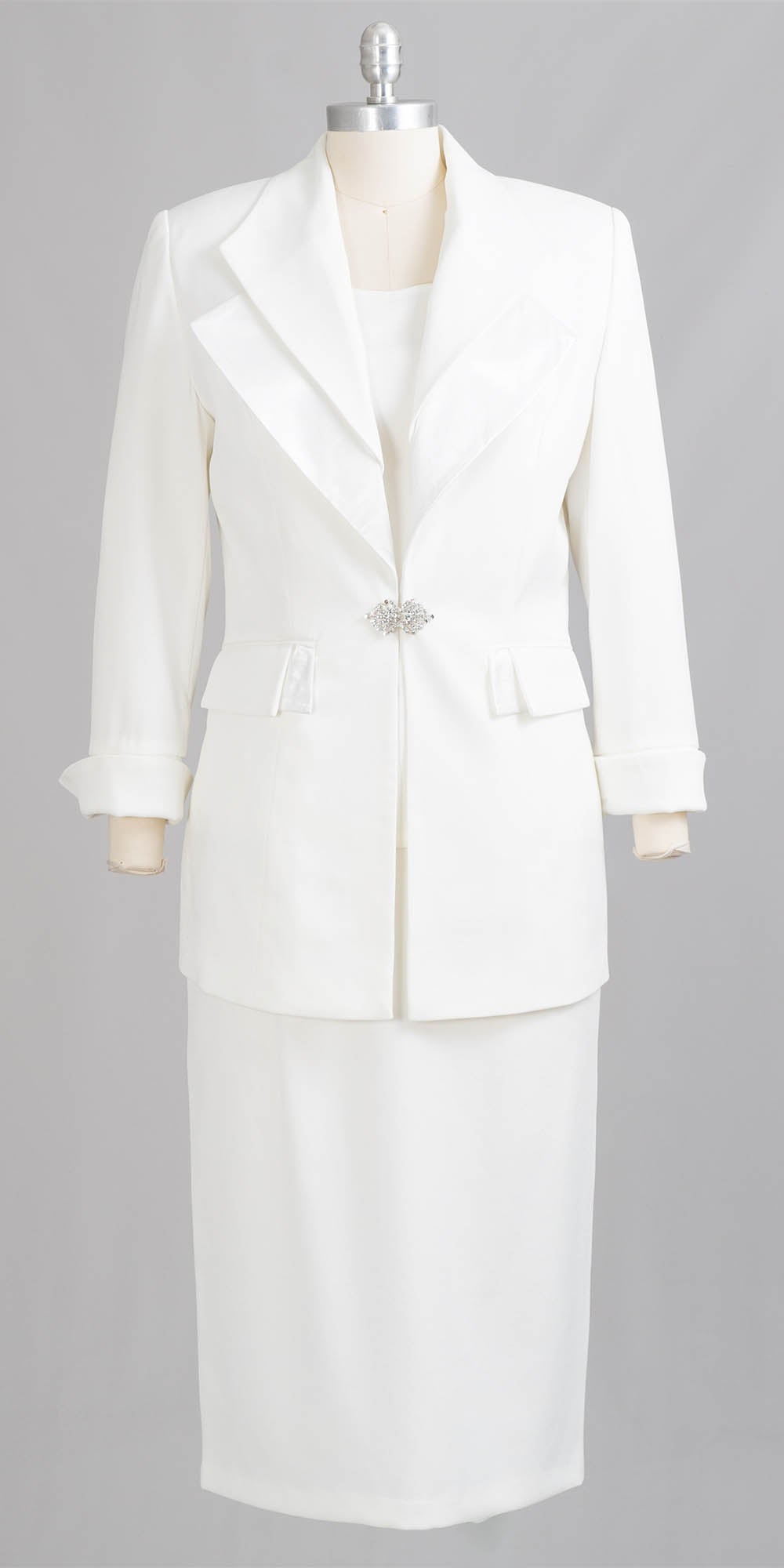 Aussie Austine - 12427 - Off White - 3pc Skirt Suit