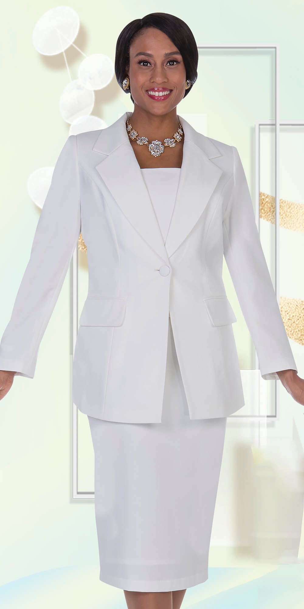 Aussie Austine - 12441 - White - 2pc Skirt Suit