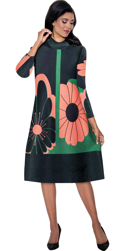 Divine Casuals 1751 -Multicolor - Daisy Print Dress