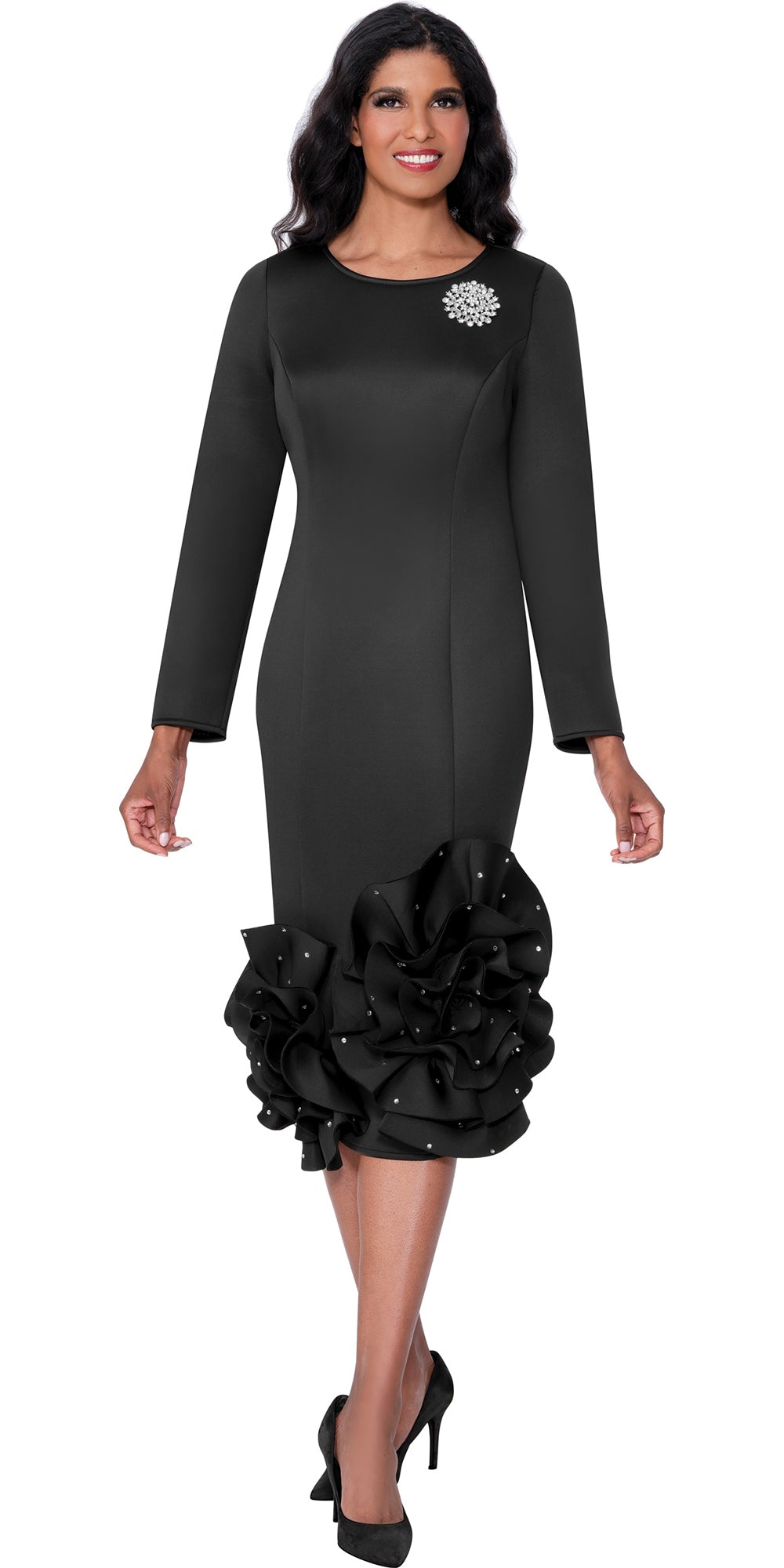 Dresses By Nubiano 100681 - Black - Jacquard Dress