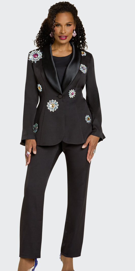 Donna Vinci 12243 - Black - 3 pc Pant Set
