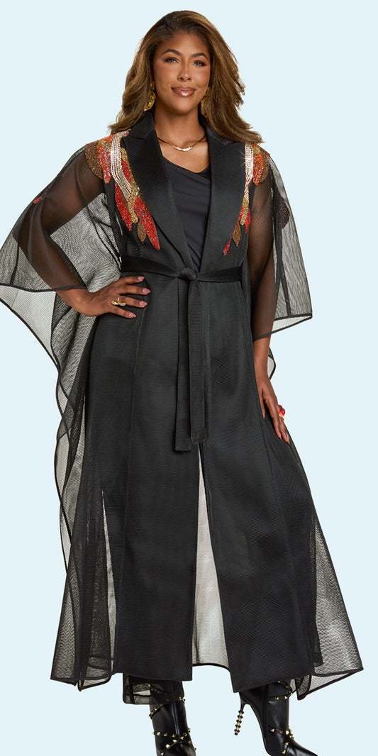 Donna Vinci 5870 - Black Multi - 3 pc Jacket Pant Set