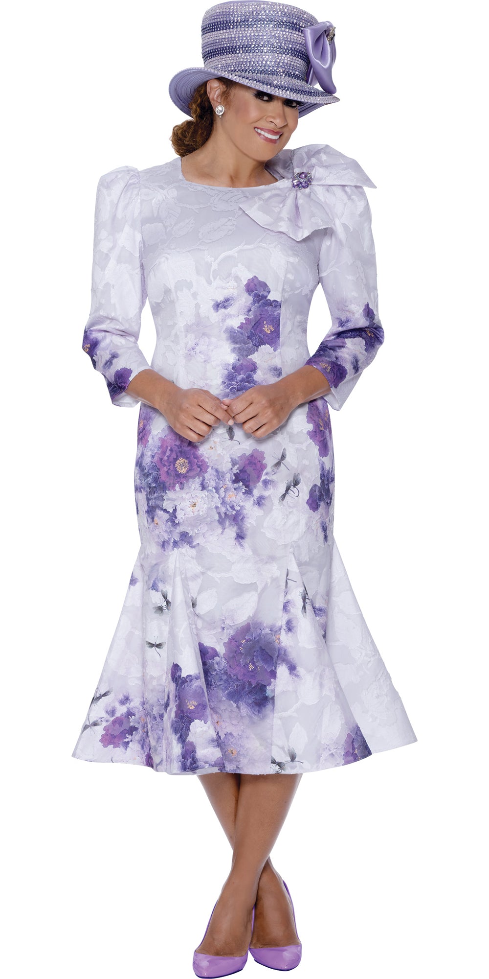 Dorinda Clark Cole 309561 - Lilac - Print Dress