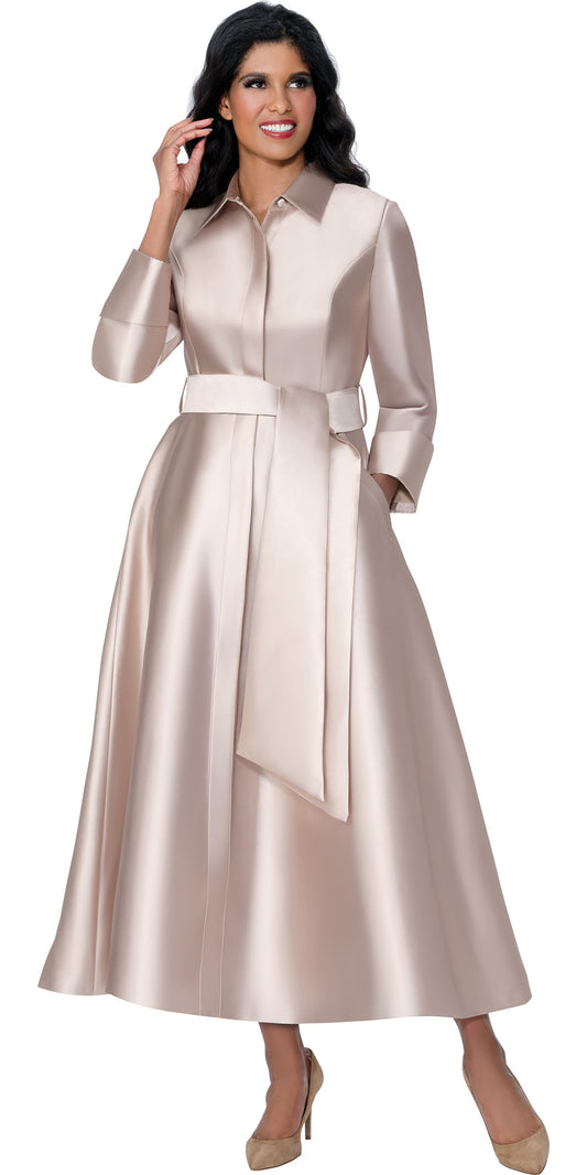 Dresses By Nubiano 100311 - Champagne - Twill Dress with Pockets