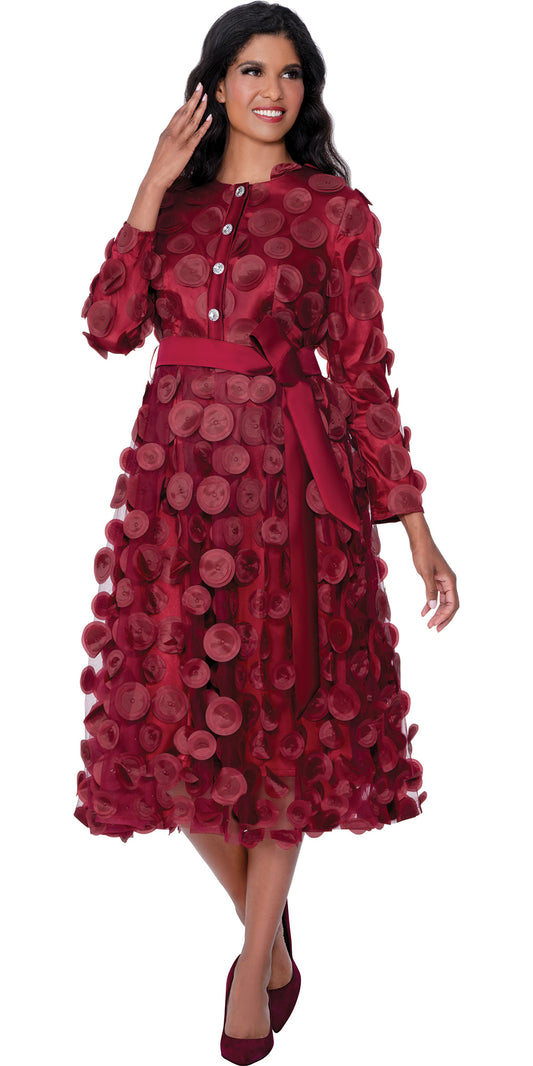 Dresses By Nubiano 100361 - Burgundy - Circle Dress
