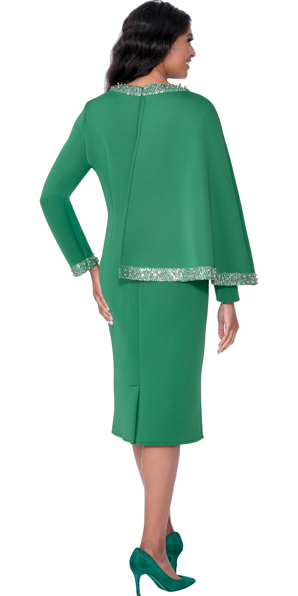 Dresses By Nubiano 100431 - Green - Light Scuba Dress