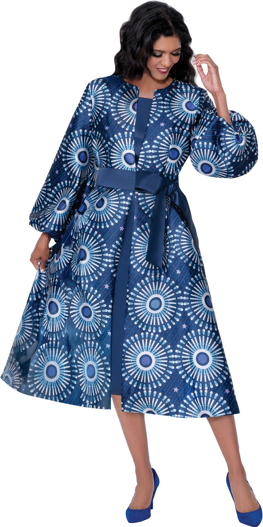 Dresses By Nubiano 100462 - Multi - Twill Sash Jacket Dress