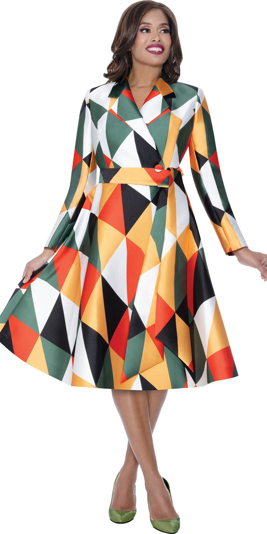 Dresses By Nubiano 100261 - Multi - Geo Print Dress