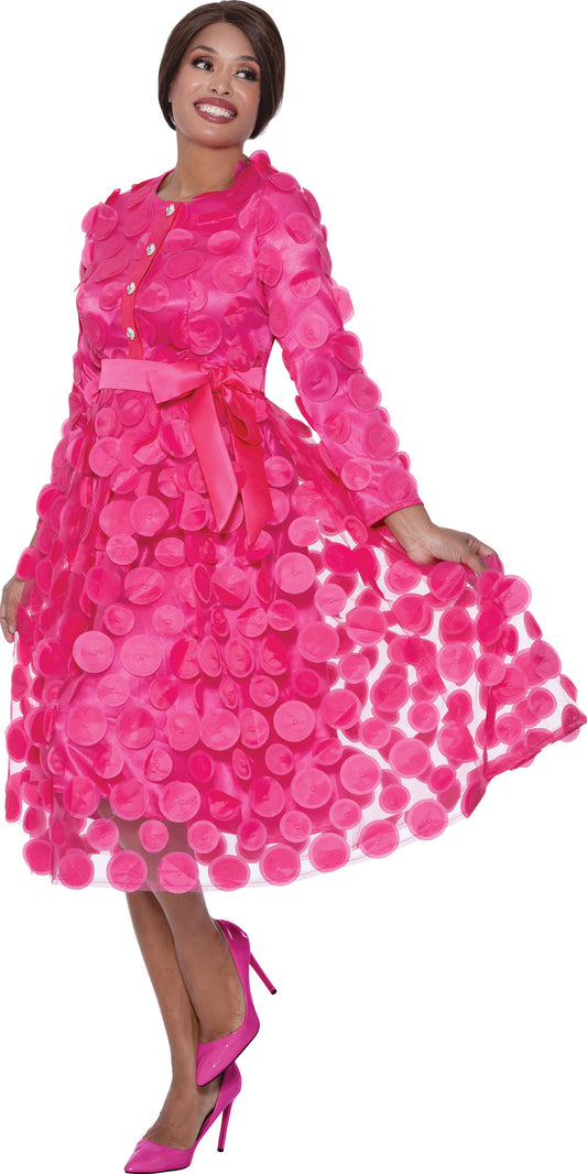 Dresses By Nubiano 100361 - Hot Pink - Circle Dress